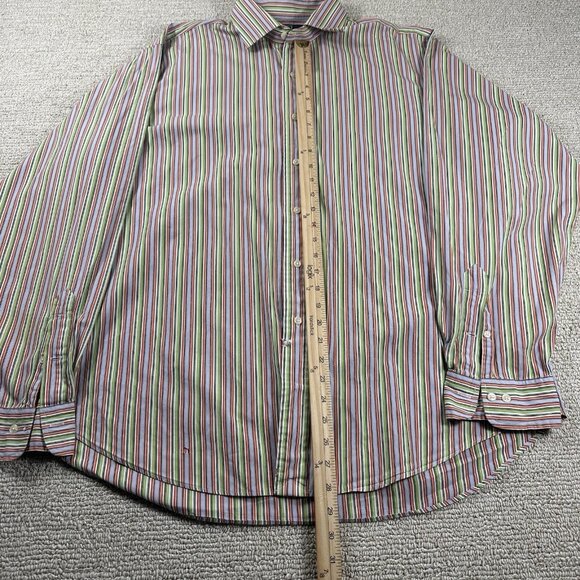 Polo Lauren Ralph Regent Striped Button Shirt Multicolor Men’s Size 18 / XXL - Picture 3 of 5